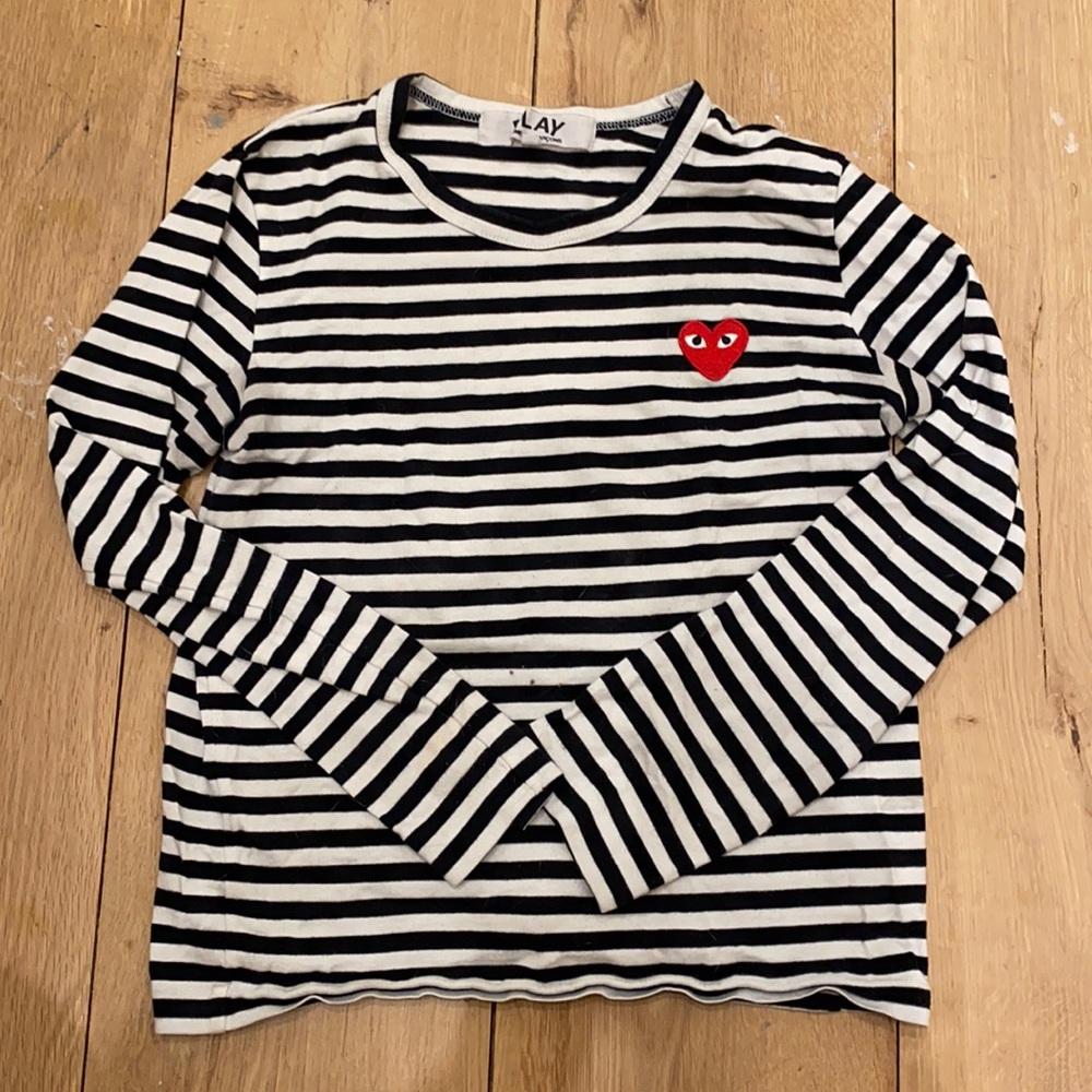 COMME des GARÇONS PLAY Striped Long Sleeve Tshirt
